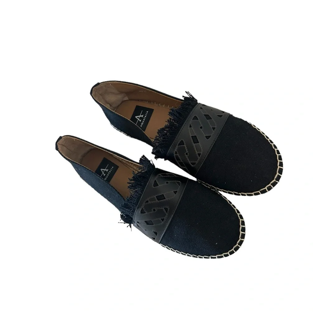 Aquatalia Kailyn‎ Espadrille Black Flats Shoes